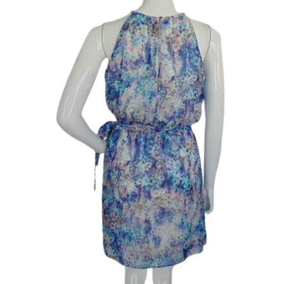 GUESS Dress, 4, Abstract Blue Floral, Spaghetti strap, Sash belt, Sleeveless - Picture 6 of 13